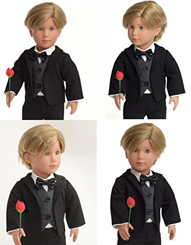 sweet dolly Doll Clothes First Communion Wedding Suit Set Rose Gentleman Outfits Fit American 18 inch Boy Dolls - Image 5