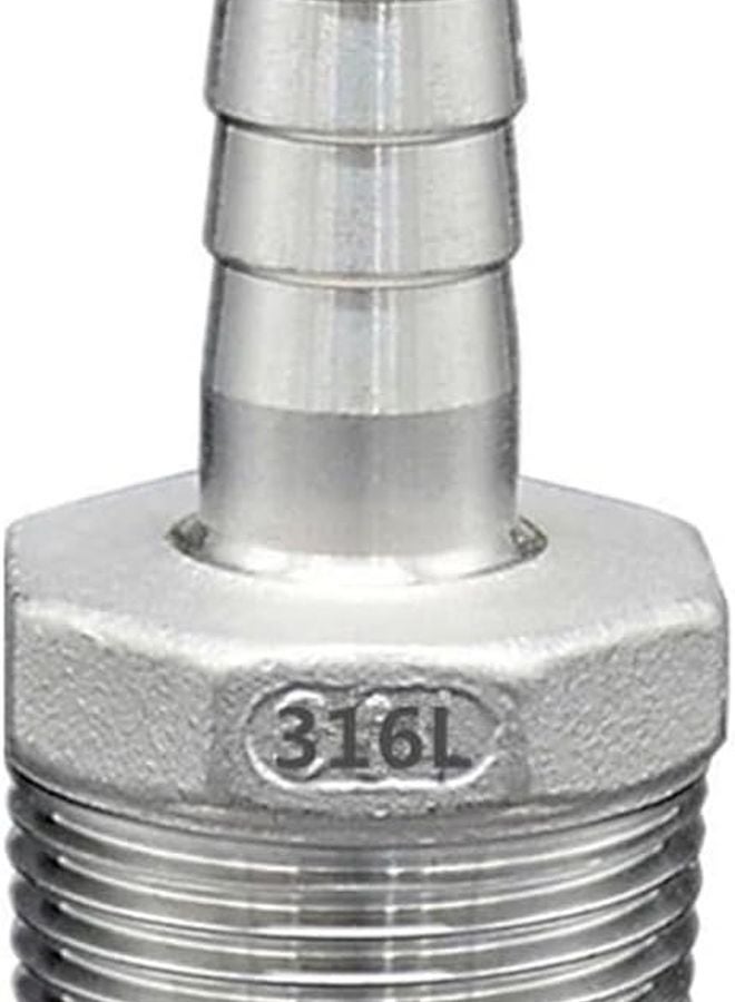 316L فولاذ مقاوم للصدأ 1/4 إلى 2 بوصة خيط ذكري بارب ذيل خرطوم تركيب أنبوب مخفض اقتران 1 إلى 32 ملم - Image 2