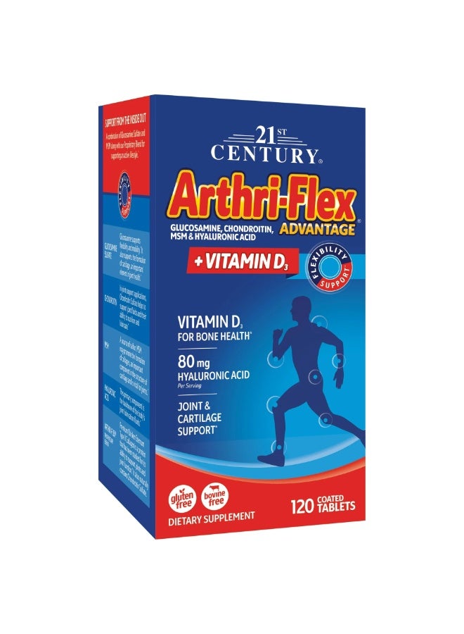 القرن الحادي والعشرون القرن الحادي والعشرين، Arthri-Flex Advantage + فيتامين D3، 120 قرصًا مغلفًا - Image 3