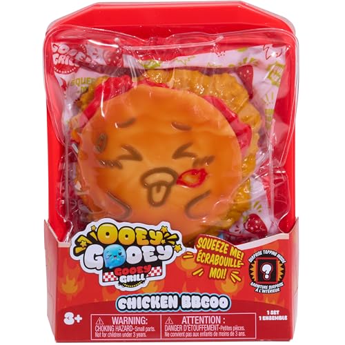 Just Play مجموعة دجاج مشوي Ooey Gooey Gooey BBGoo مع إضافات طعام لعب فائق النعومة والمرونة لعبة فidget وحسية للأطفال من 3 سنوات وما فوق من Just Play - Image 1