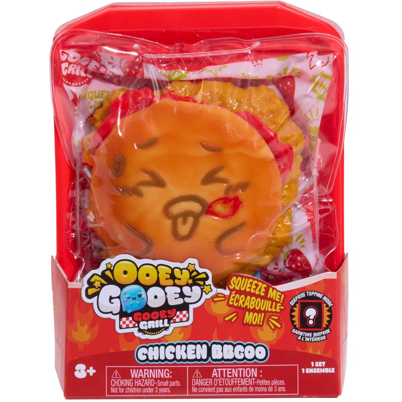 Just Play مجموعة دجاج مشوي Ooey Gooey Gooey BBGoo مع إضافات طعام لعب فائق النعومة والمرونة لعبة فidget وحسية للأطفال من 3 سنوات وما فوق من Just Play - Image 3