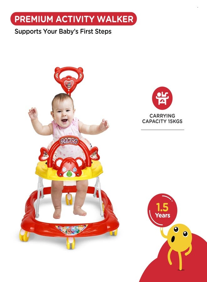 KIDBITKART 360 Baby Walker Kids Activity Rattle Toys for Babies Cycle, Adjustable Height, Thick, Safe & Comfortable Seat, Rotatable Wheel, Music & Parent Handel Rod, for 6 to 20 Months red - Image 2