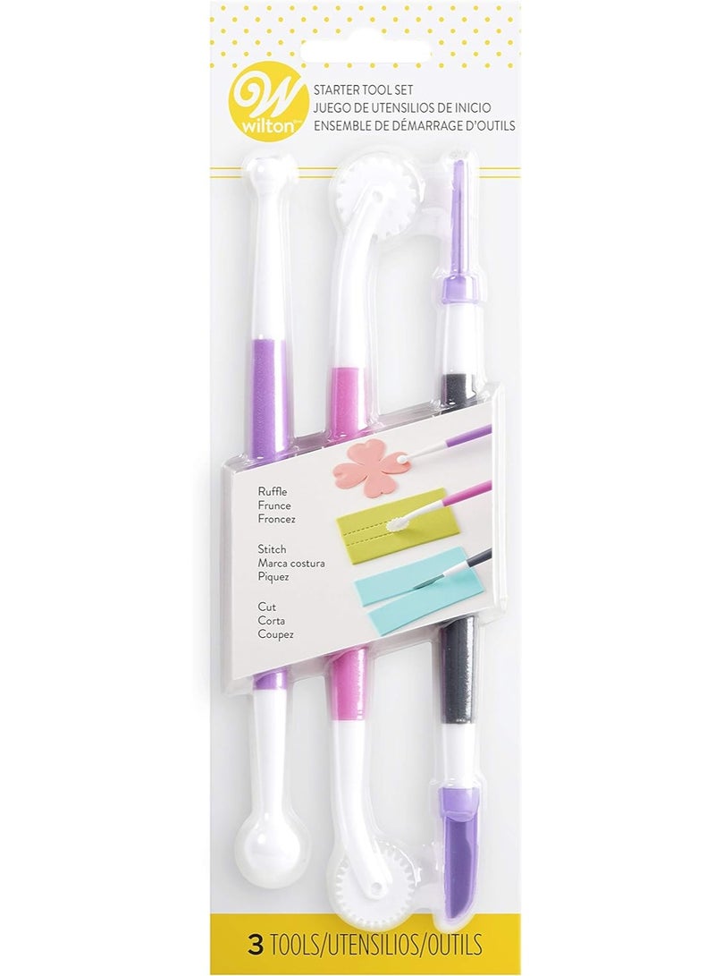 ويلتون مجموعة أدوات عجينة السكر والفوندان مزدوجة الرأس من 3 قطع - Image 1