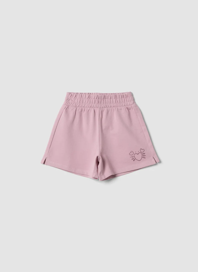 او في اس OVS Girlsâ€™ Pink Pure Cotton Shorts With Elasticated Waistband