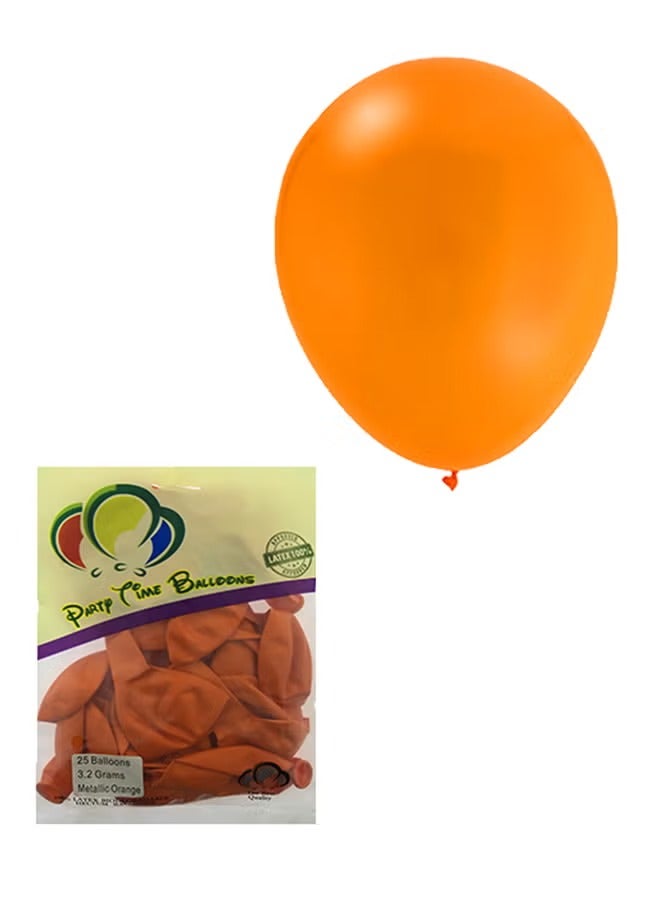 Party Time 25-Piece Metallic Latex Party Time Balloon Set 12inch