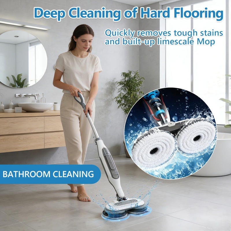 Dnxbzfb 4 Pack S7001 Upgraded Steam Mop Replacement Brush Pads, Compatible with Shark S8201/S8001/S7201/S7000 Series Steam and Scrub Mop, Nylon Bristle for Polishing Hard Floors (2 White, 2 Gray) - Image 3