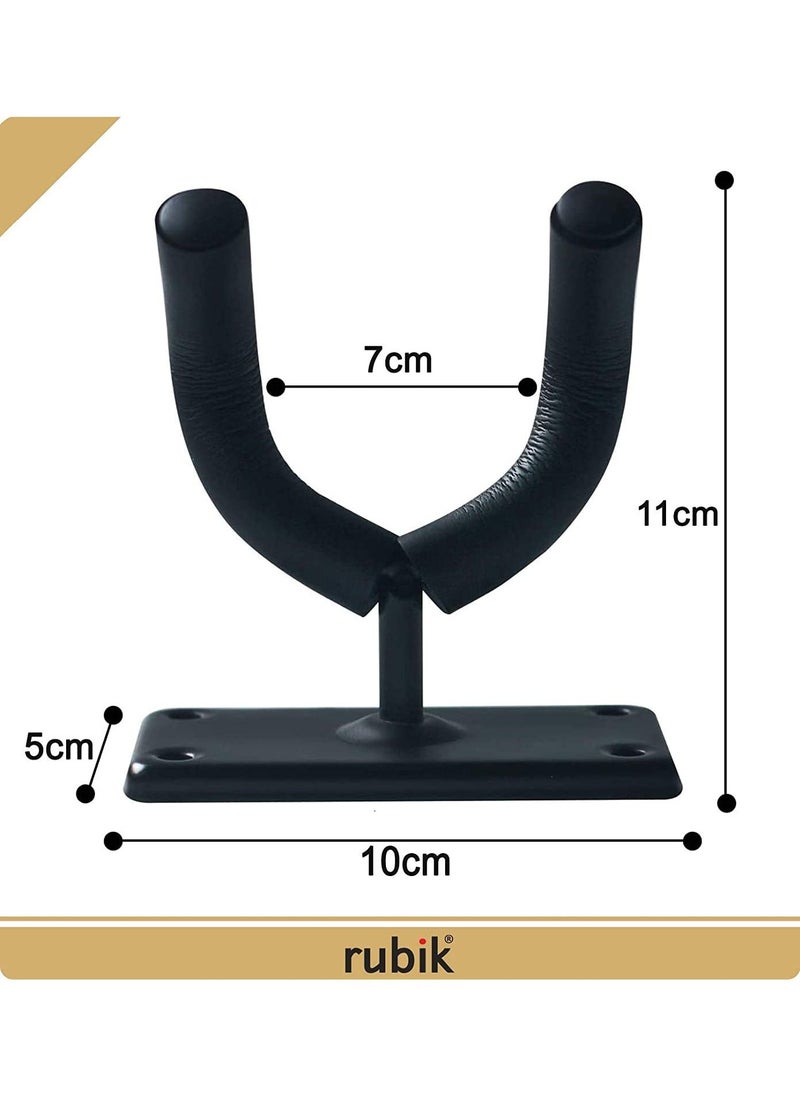 Rubik - Guitar Hanger and Guitar Wall Mount Bracket Holder for Acoustic and Electric Guitars Black (2 Pack) - Image 1