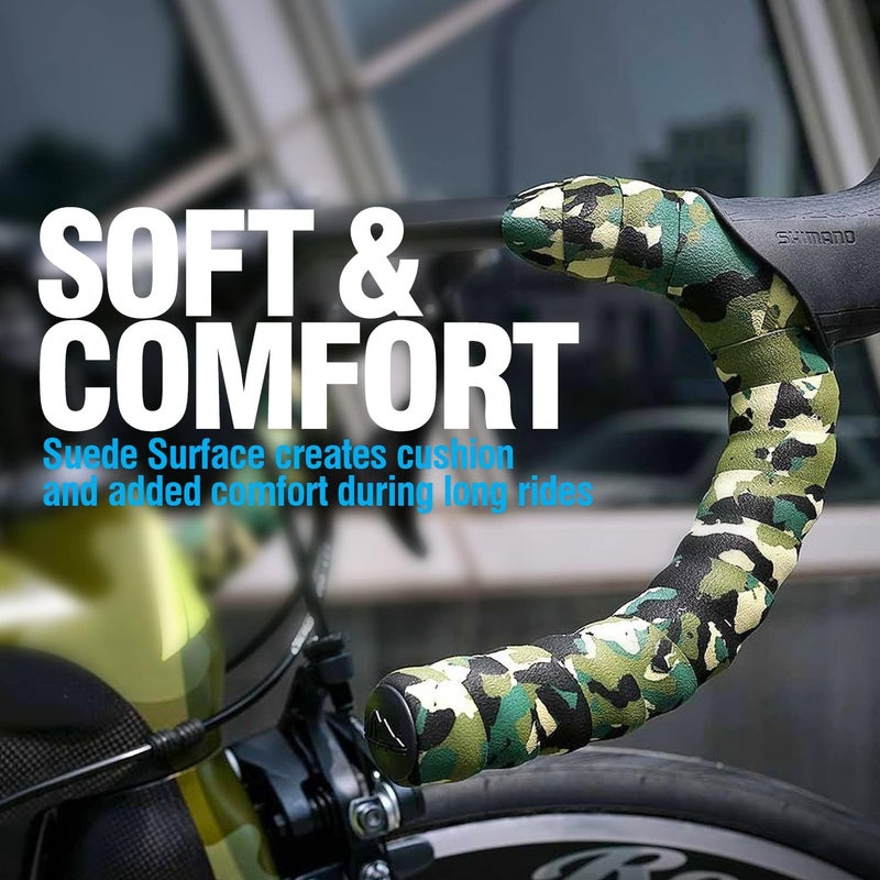 MARQUE Road Bike Handlebar Tape - Road Cycling Bicycle Handle Bar Wrap for Drop Bars with End Plugs - 2PCS per Set - Image 3