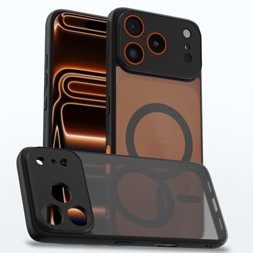 Pikkme Back Cover for iPhone 17 Pro Compatible with Mag-Safe Smoke Back | Shockproof Design | Hard Transparent Back Case(Black Smoke Mag-Safe) - Image 1