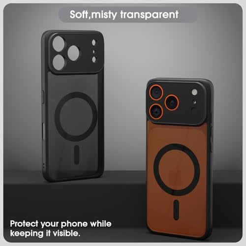 Pikkme Back Cover for iPhone 17 Pro Compatible with Mag-Safe Smoke Back | Shockproof Design | Hard Transparent Back Case(Black Smoke Mag-Safe) - Image 3