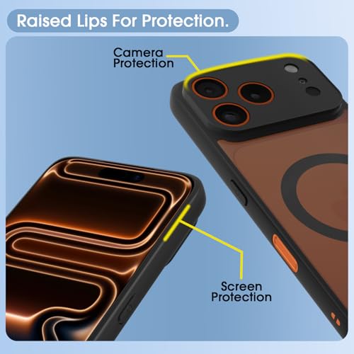 Pikkme Back Cover for iPhone 17 Pro Compatible with Mag-Safe Smoke Back | Shockproof Design | Hard Transparent Back Case(Black Smoke Mag-Safe) - Image 4