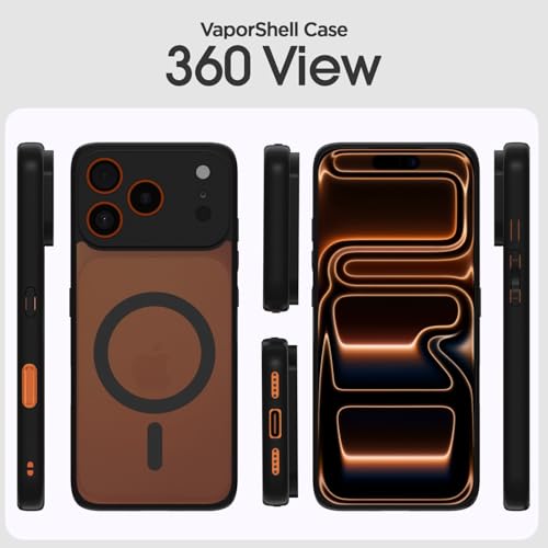 Pikkme Back Cover for iPhone 17 Pro Compatible with Mag-Safe Smoke Back | Shockproof Design | Hard Transparent Back Case(Black Smoke Mag-Safe) - Image 2