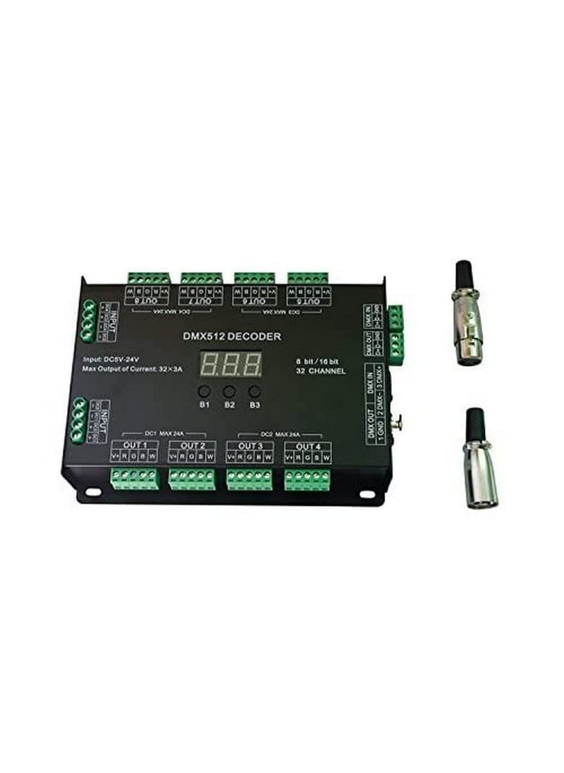 Nutbro 32CH RGBW DMX512 Decoder 8 Bit/16 Bit RGBW LED Controller 32 Channels Driver RGBW LED Strip Light DIM/CT/RGB/RGBW Controllder DC5V-24V 