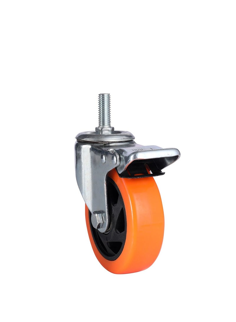 BMB tools 2-Piece 125mm Yellow PVC Caster - Swivel with Brake - Screw M12x30mm - Image 4