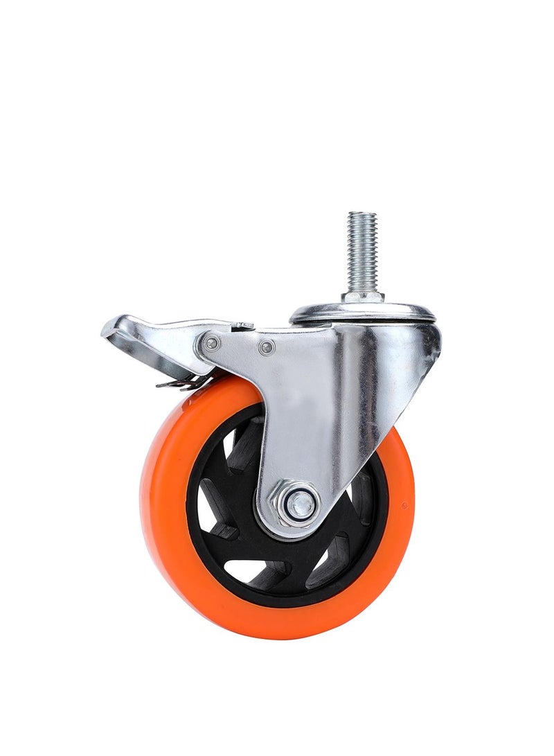 BMB tools 2-Piece 125mm Yellow PVC Caster - Swivel with Brake - Screw M12x30mm - Image 2