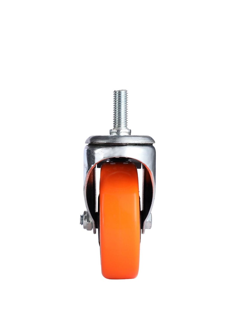 BMB tools 2-Piece 125mm Yellow PVC Caster - Swivel with Brake - Screw M12x30mm - Image 3