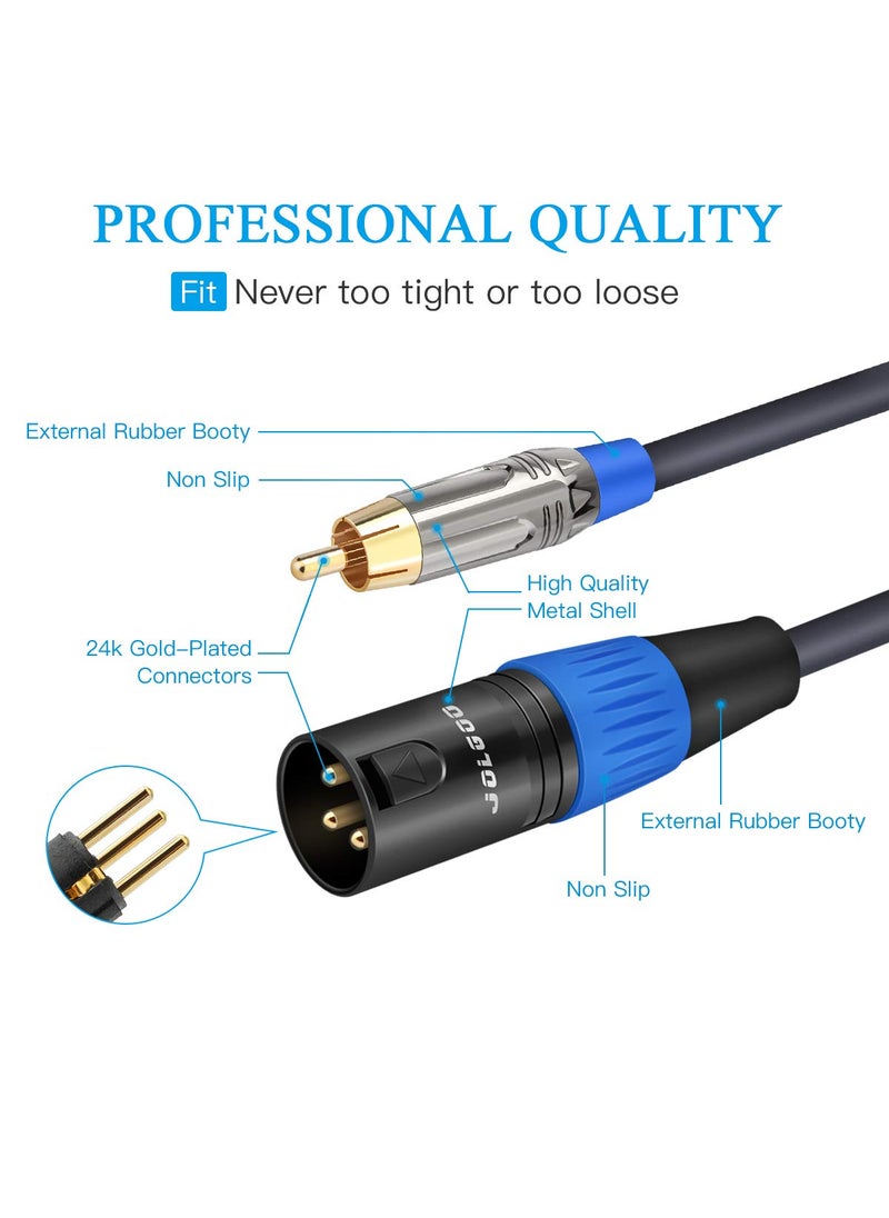 JOLGOO JOLGOO RCA to XLR Cable, Dual RCA Male to Dual XLR Male Cable, 2 RCA Male to 2 XLR Male HiFi Audio Cable, 4N OFC Wire, for Amplifier Mixer Microphone, 3.3 Feet  - Image 4