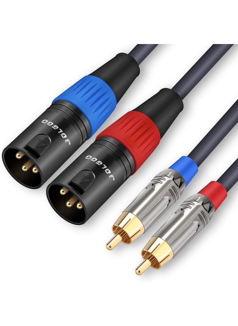 JOLGOO JOLGOO RCA to XLR Cable, Dual RCA Male to Dual XLR Male Cable, 2 RCA Male to 2 XLR Male HiFi Audio Cable, 4N OFC Wire, for Amplifier Mixer Microphone, 3.3 Feet  - Image 1