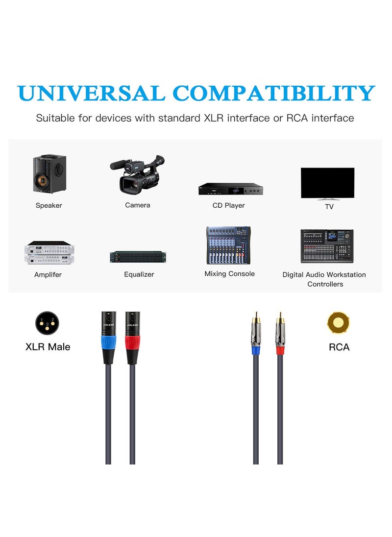 JOLGOO JOLGOO RCA to XLR Cable, Dual RCA Male to Dual XLR Male Cable, 2 RCA Male to 2 XLR Male HiFi Audio Cable, 4N OFC Wire, for Amplifier Mixer Microphone, 3.3 Feet  - Image 2