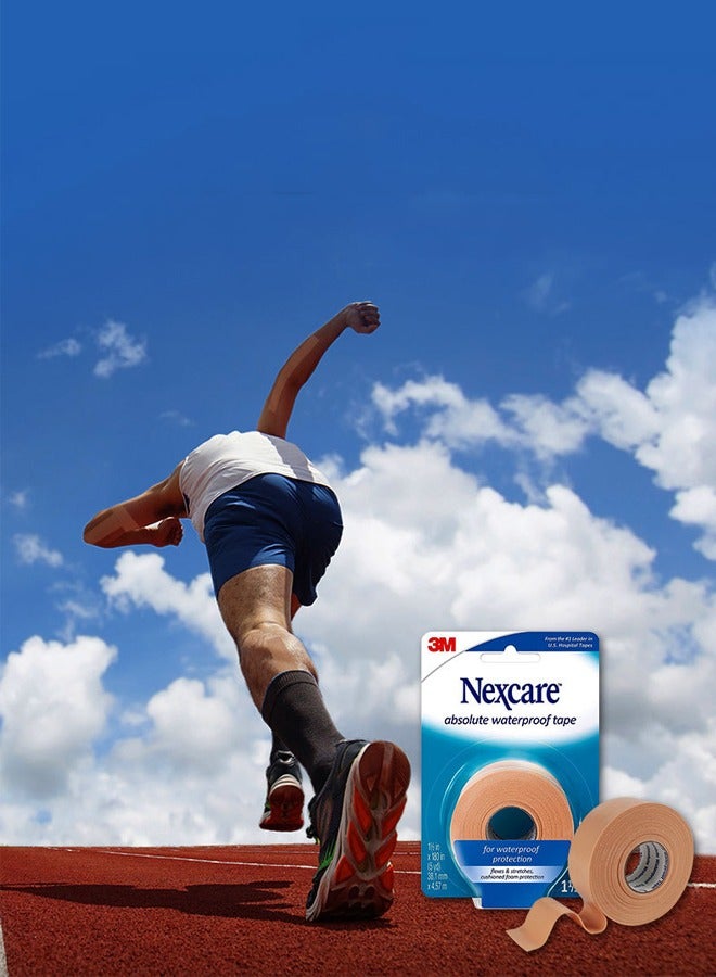 ثري ام nexcare المطلقة للماء الشريط ، الشريط رغوة مرنة الطبية ، يمكن أن تكون ثابتة على الضمادات والحفاظ على الجرح الجاف - 2.5 سم * 4.57 م / 3.81 سم * 4.57m ، 1 لفة الشريط - Image 3