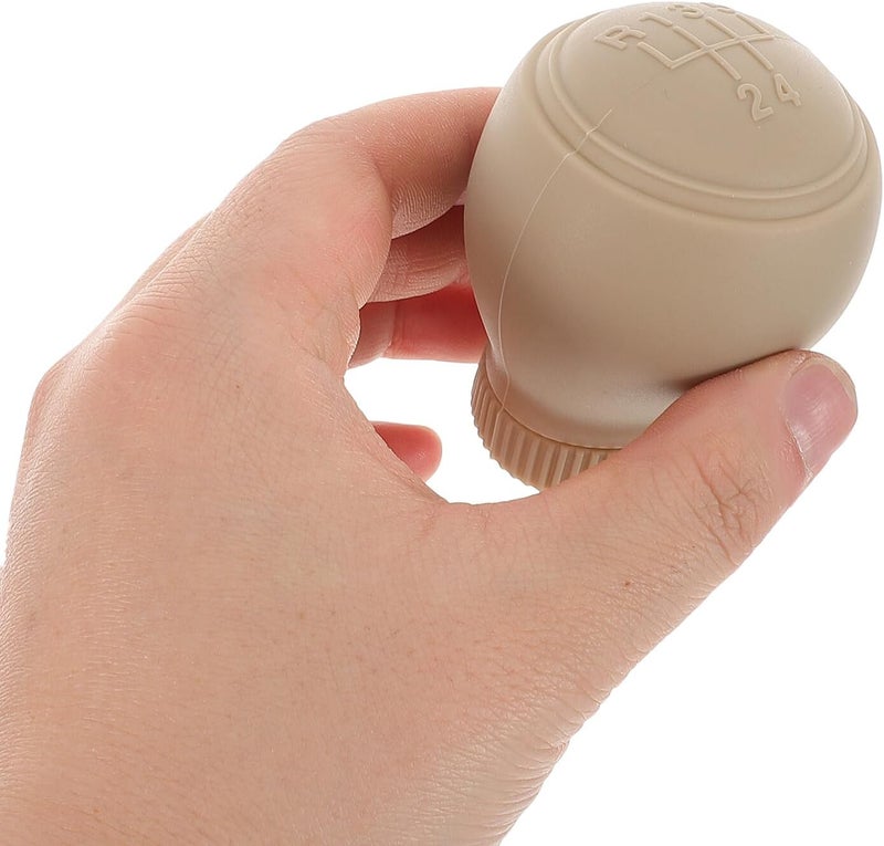 Universal Silicone Car Gear Shift Knob Covers 2pcs, Anti-Slip Manual Stick Shift Protector, Beige Round Gear Lever Head Covers for Automotive Interior Accessories - Image 4