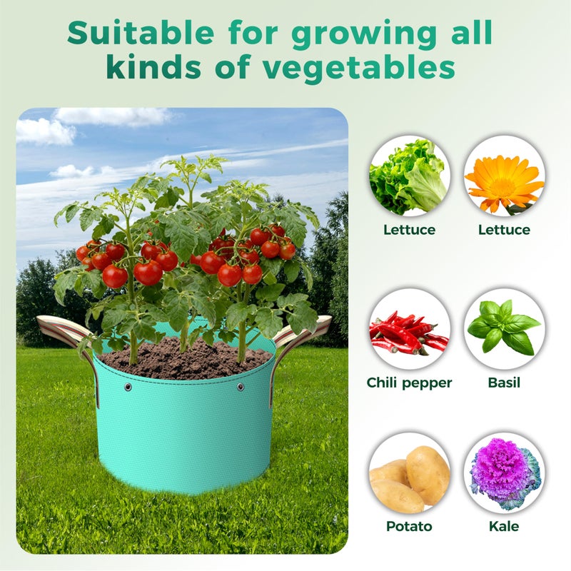 SPONDWILD 7 Pcs 20 Gallon Grow Bags, PE Garden Grow Bags for Plants with Branch-Binding Holes and Bottom Drain Holes, Ideal for Vegetables, Strawberries and Flowers - Image 3