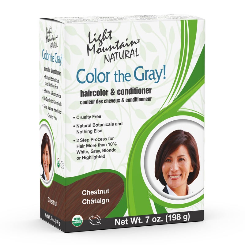 Light Mountain Henna Hair Color  Conditioner Color the Gray  Chestnut Hair Dye for MenWomen ChemicalFree SemiPermanent Hair Color for White Gray Blonde or Highlighted Hair 7 Oz