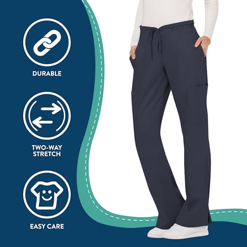 Cherokee Scrubs for Women Mid Rise Moderate Flare Drawstring Pant with 5 Pockets, Ultra Soft & Breathable Fabric - WW120 - WW120, S, Pewter - Image 5