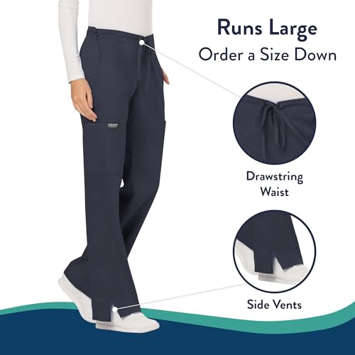 Cherokee Scrubs for Women Mid Rise Moderate Flare Drawstring Pant with 5 Pockets, Ultra Soft & Breathable Fabric - WW120 - WW120, S, Pewter - Image 4