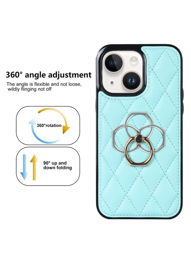 Zaboon Case For iPhone 13 mini Rhombic PU Leather Phone Case with Ring Holder - Image 2