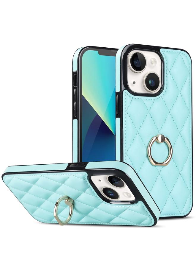 Zaboon Case For iPhone 13 mini Rhombic PU Leather Phone Case with Ring Holder - Image 1