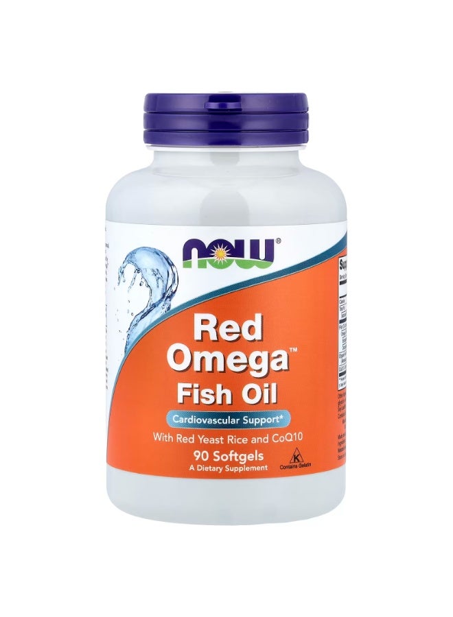 ناو زيت سمك Red Omega ™ مع أرز الخميرة الحمراء وإنزيم Q10 المساعد ، 90 كبسولة هلامية - Image 1