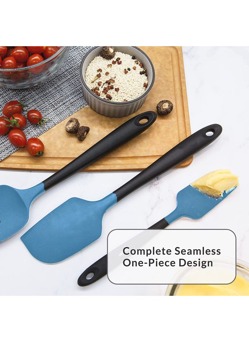 Trifecta Trifecta Silicone Spatula Set 480F High Heat Resistant Nonstick Small and Large Kitchen Spatulas Utensils for Cooking Set of 3Blue  - Image 3