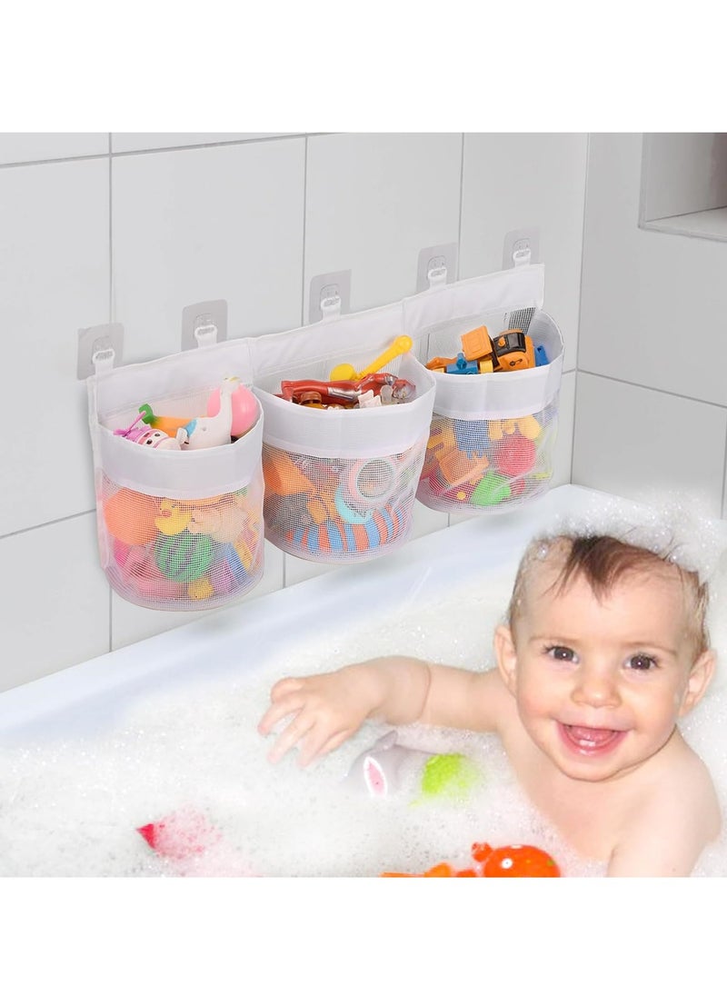 Oasisgalore 3 Compartment Bathtub Toy Storage with 5 Hooks,  Baby Organizer  - Image 1