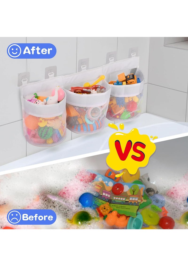 Oasisgalore 3 Compartment Bathtub Toy Storage with 5 Hooks,  Baby Organizer  - Image 3