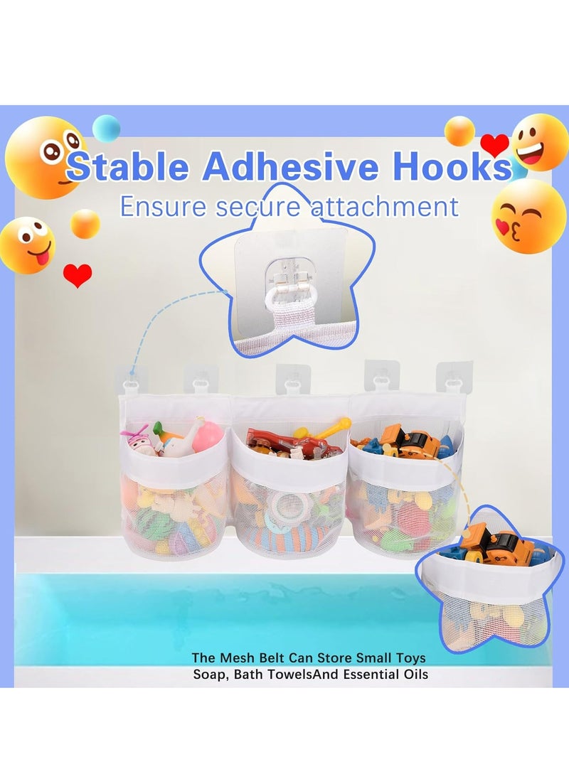Oasisgalore 3 Compartment Bathtub Toy Storage with 5 Hooks,  Baby Organizer  - Image 4
