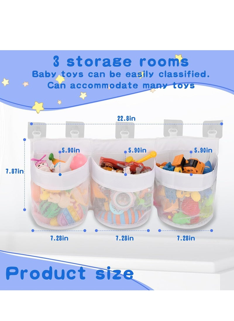 Oasisgalore 3 Compartment Bathtub Toy Storage with 5 Hooks,  Baby Organizer  - Image 5