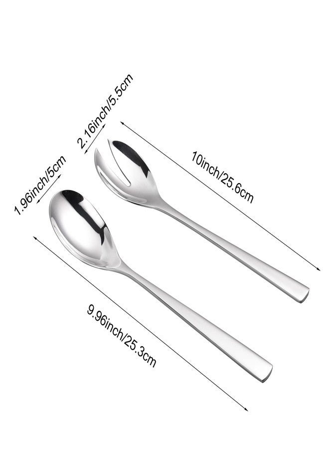 IMEEA Salad Servers 18/8 Stainless Steel Salad Serving Set Salad Fork and Spoon, 10-Inch - Image 5