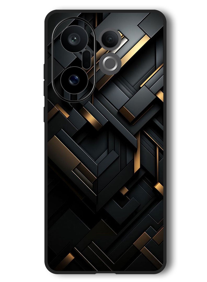 Theodor Case Compatible with Vivo X200 FE 6.31 Inch Protection Shockproof Bumper Cover Black Dourado - Image 1