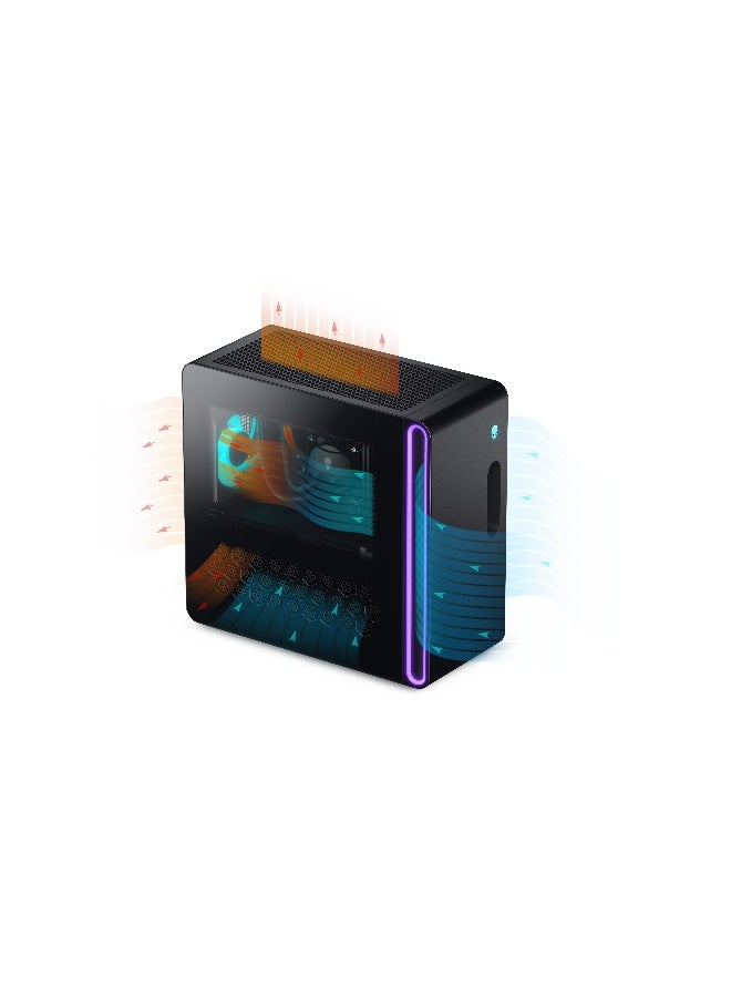ديل برج ألعاب Alienware Aurora PC ، معالج Intel Core Ultra 9 285K / 64GB RAM / 2TB SSD / NVIDIA GeForce RTX 5080 16GB رسومات / Windows 11 Home باللون الأسود - Image 3