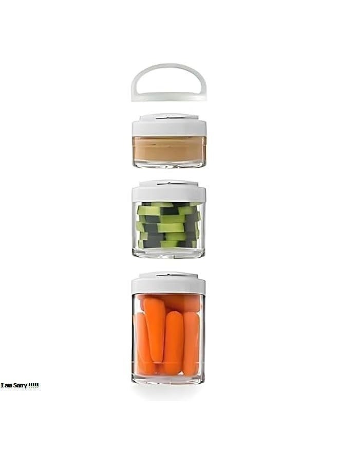 جرين تايجر حاويات تخزين طعام قابلة للتكديس وإعادة الاستخدام مع أغطية، برطمانات محكمة الإغلاق، سعة 100 و200 و300 مل، مانعة للتسرب، محكمة الإغلاق، مثالية لتحضير الوجبات الخفيفة، طعام الأطفال، الفواكه والخضراوات، السفر، المكتب، المكسرات، والنظام الغذائي (أبيض) - Image 1