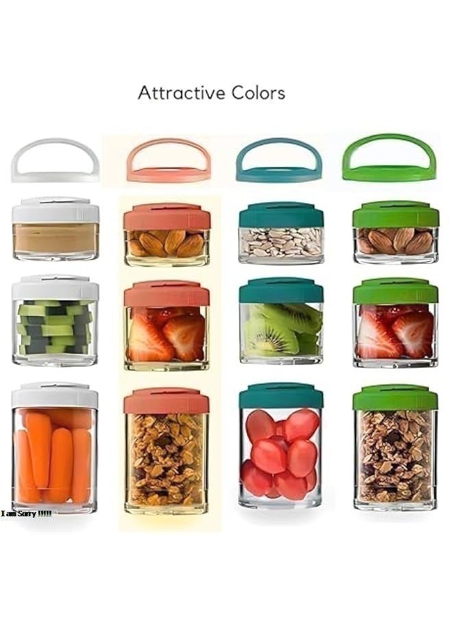 جرين تايجر حاويات تخزين طعام قابلة للتكديس وإعادة الاستخدام مع أغطية، برطمانات محكمة الإغلاق، سعة 100 و200 و300 مل، مانعة للتسرب، محكمة الإغلاق، مثالية لتحضير الوجبات الخفيفة، طعام الأطفال، الفواكه والخضراوات، السفر، المكتب، المكسرات، والنظام الغذائي (أبيض) - Image 2