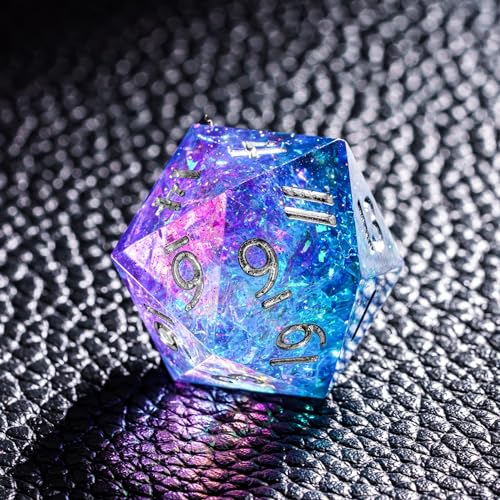 CRITALLIC 7PCS DND Dice SetHandmade Sharp Edge Dice Set DD RPG Polyhedral Diefor Dungeons and Dragons TTRPG Games Roleplaying Games Pathfinderwith Gift BoxPurple and Blue - Image 5