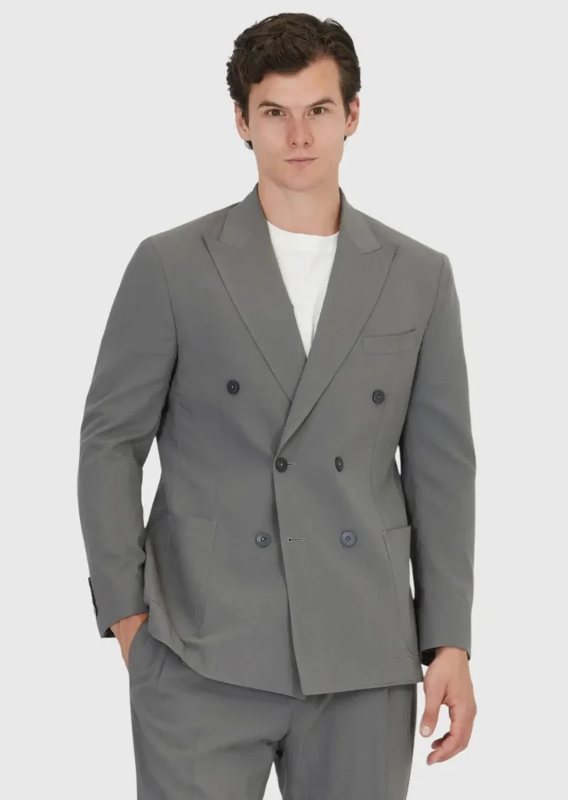RAMSEY Grey Plain Zeroweight Slim Fit Suit
