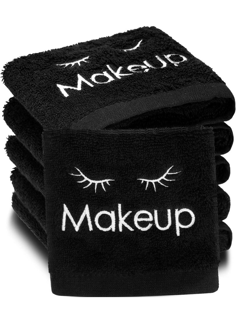 Shimeyao - Shimeyao 12 Pcs 13x13 Inch Black Makeup Washcloths Reusable Make up Towels Facial Cleansing Makeup Cloths Cotton Cosmetic Towel Water Absorbent Face Towels for Women Skin Care - Image 1