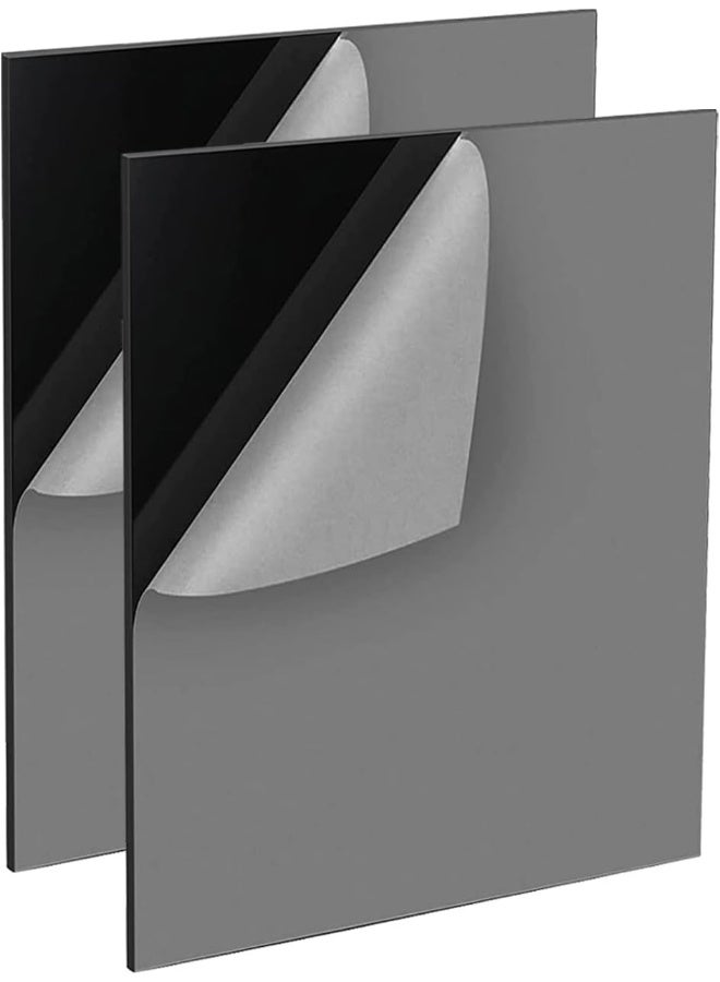 TPGP 2 Pcs Black Acrylic Sheets A3, 2Mm Black Gloss Acrylic Plastic Sheet Panel With Protective Paper For Sign Diy Craft Cutting Painting Photography Display Stand (A3,29.7X 42Cm)  - Image 1