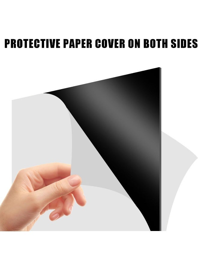 TPGP 2 Pcs Black Acrylic Sheets A3, 2Mm Black Gloss Acrylic Plastic Sheet Panel With Protective Paper For Sign Diy Craft Cutting Painting Photography Display Stand (A3,29.7X 42Cm)  - Image 4
