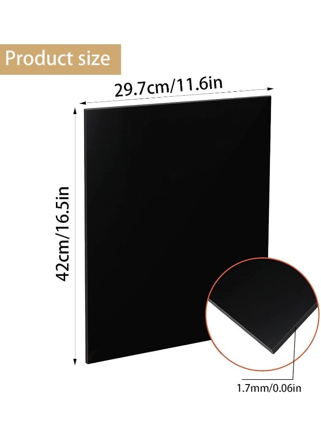 TPGP 2 Pcs Black Acrylic Sheets A3, 2Mm Black Gloss Acrylic Plastic Sheet Panel With Protective Paper For Sign Diy Craft Cutting Painting Photography Display Stand (A3,29.7X 42Cm)  - Image 3
