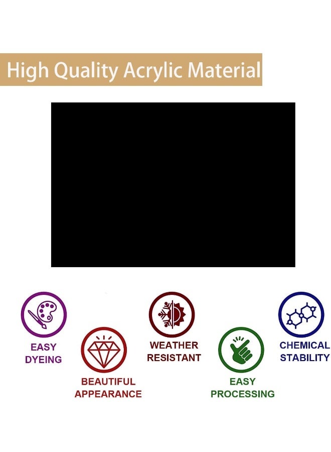 TPGP 2 Pcs Black Acrylic Sheets A3, 2Mm Black Gloss Acrylic Plastic Sheet Panel With Protective Paper For Sign Diy Craft Cutting Painting Photography Display Stand (A3,29.7X 42Cm)  - Image 5
