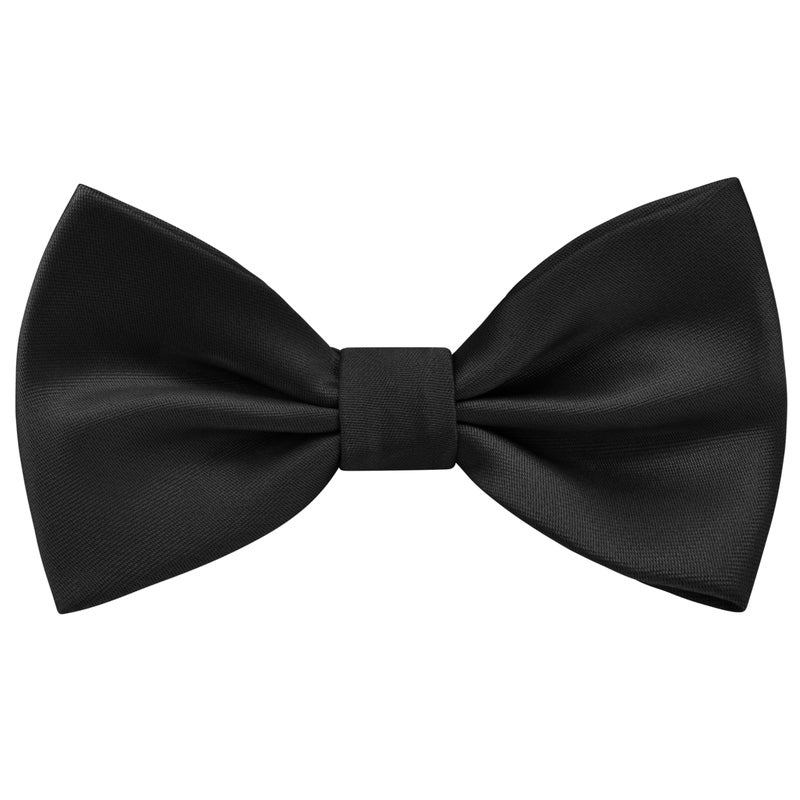 Branduce Black Bow Ties for Boys Pre Tied Toddler Bow Tie Adjustable Silk Blend Kids Bowties for Wedding Party (BB12-07) - Image 1